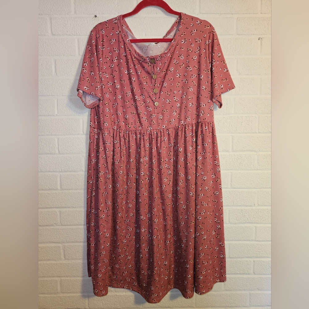 Blakeley Tatum floral henley midi dress in pink